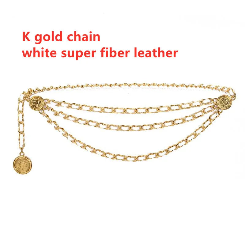 Metal Tassel Chain Waist Belt Retro Pendant Decoration — Gold-Tone | KIMLUD