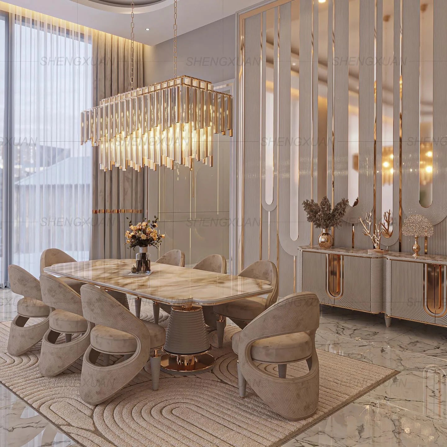 Hot-selling manufacturers, factory price customization, luxury design, restaurant furniture, marble, high-end dining table set