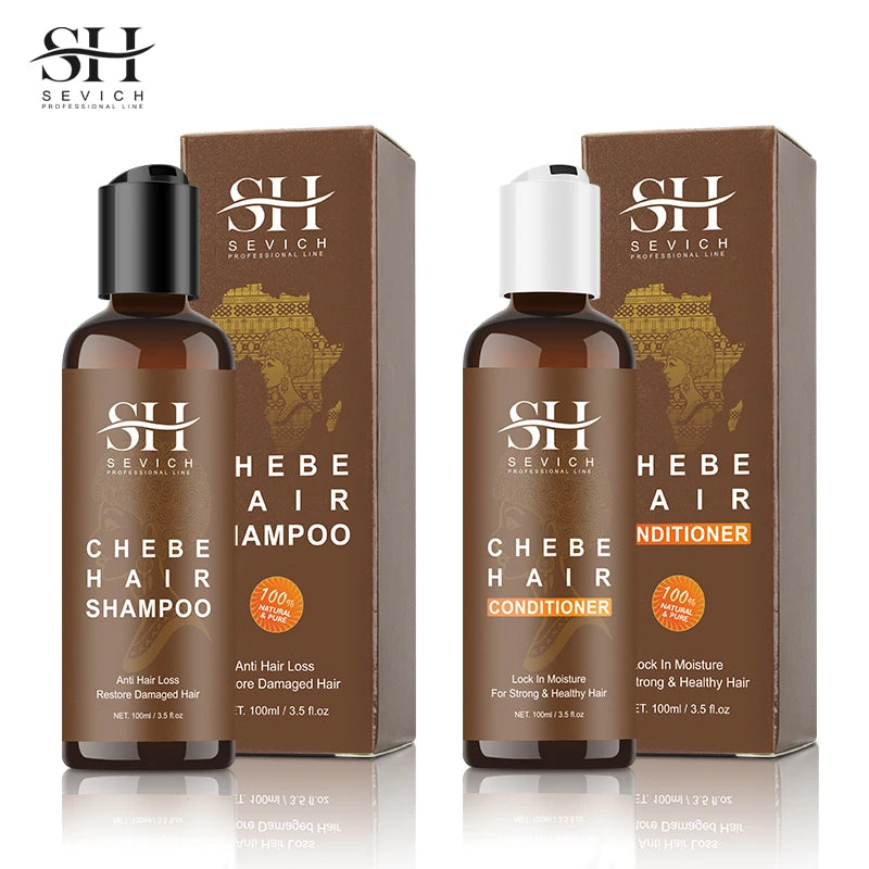 Chebe Hair Growth Shampoo and Conditioner Set Anti Hair Loss — Amber | KIMLUD