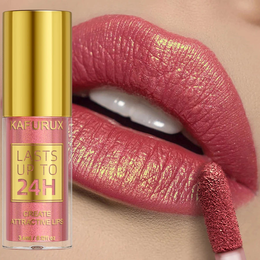 1PC Glitter Metallic 14 Colors Lip Glaze Shiny Long Lasting Lip Gloss Liquid Lipstick Korean Makeup Lip Oil Lip Tint Gifts