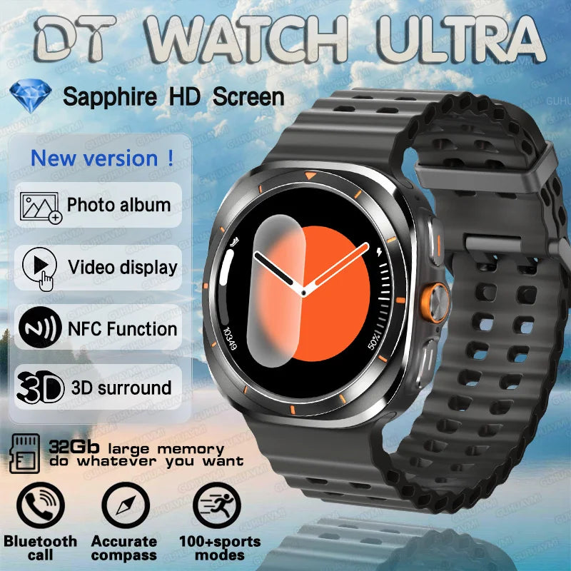2025 New DT Watch 7 Ultra Smart Watch Men 32GB Memory Video GPS NFC 47mm AMOLED Fitness Sports Tracker Health Smartwatches Women