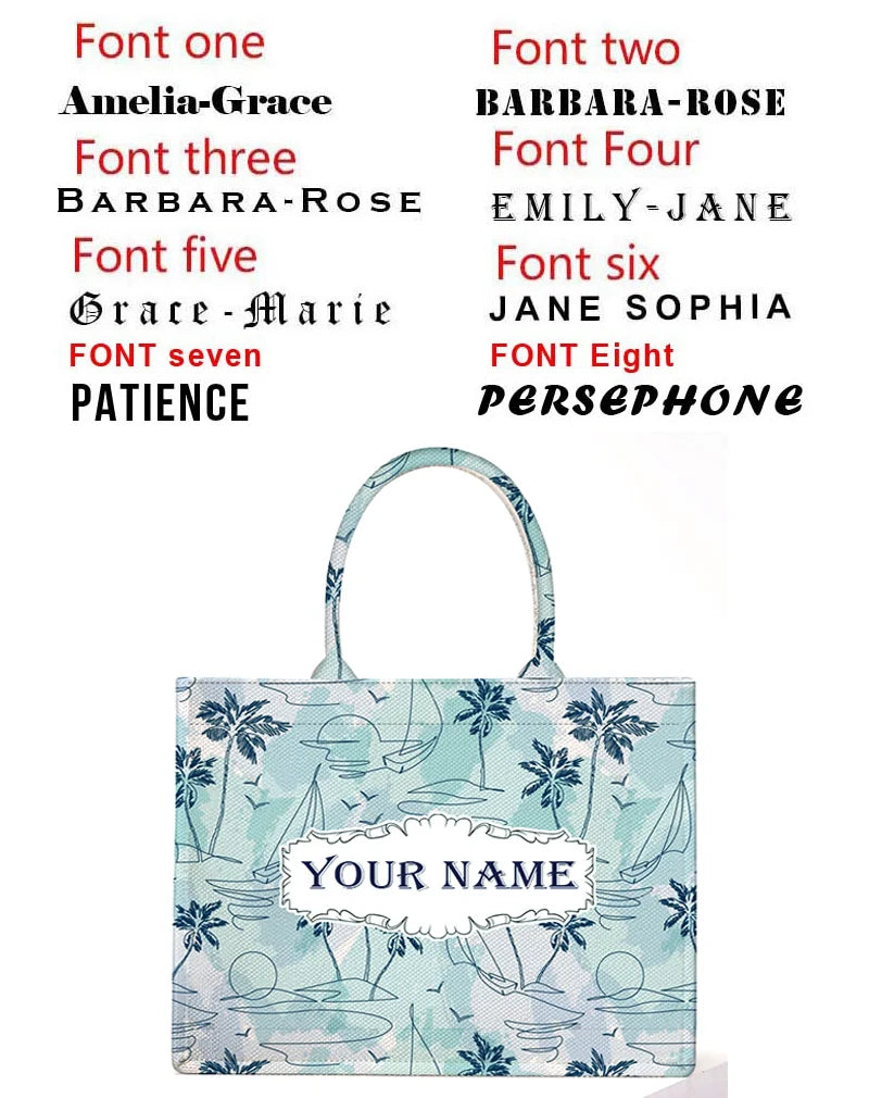 Personalized Tote Bag Canvas Printed — Natural | KIMLUD