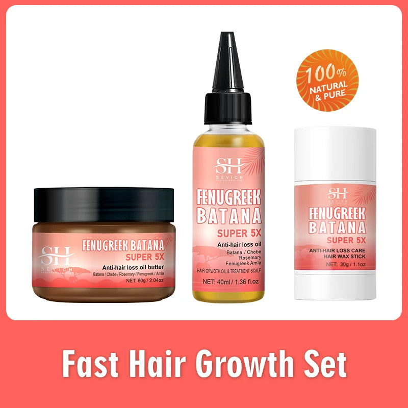 Batana Chebe Oil Set Hair Growth 5x — Blush | KIMLUD