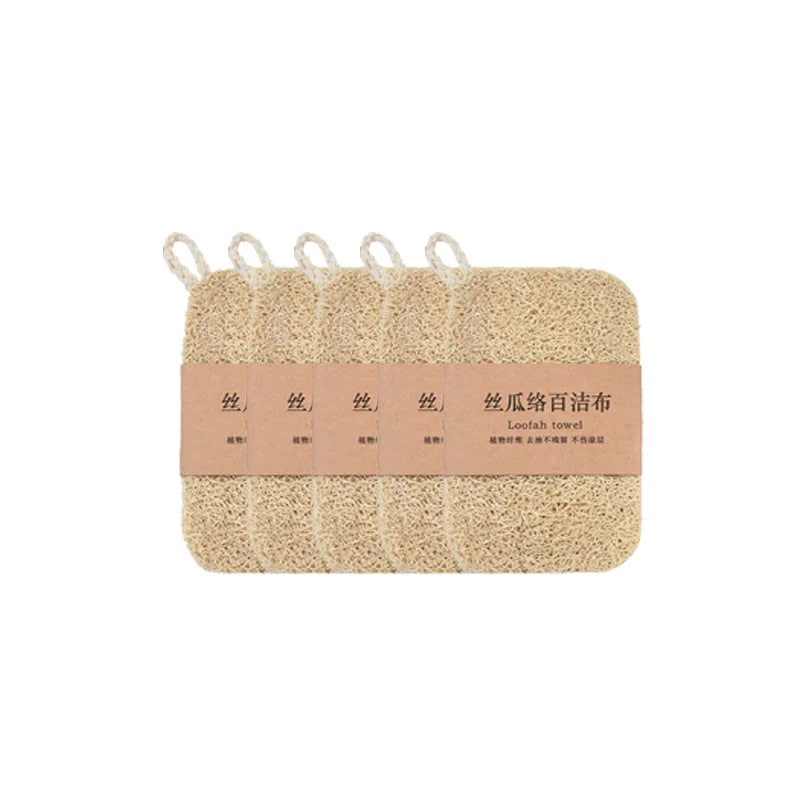 Plant Fiber Dish Scrubbing Pad With Rope — Natural Beige | KIMLUD