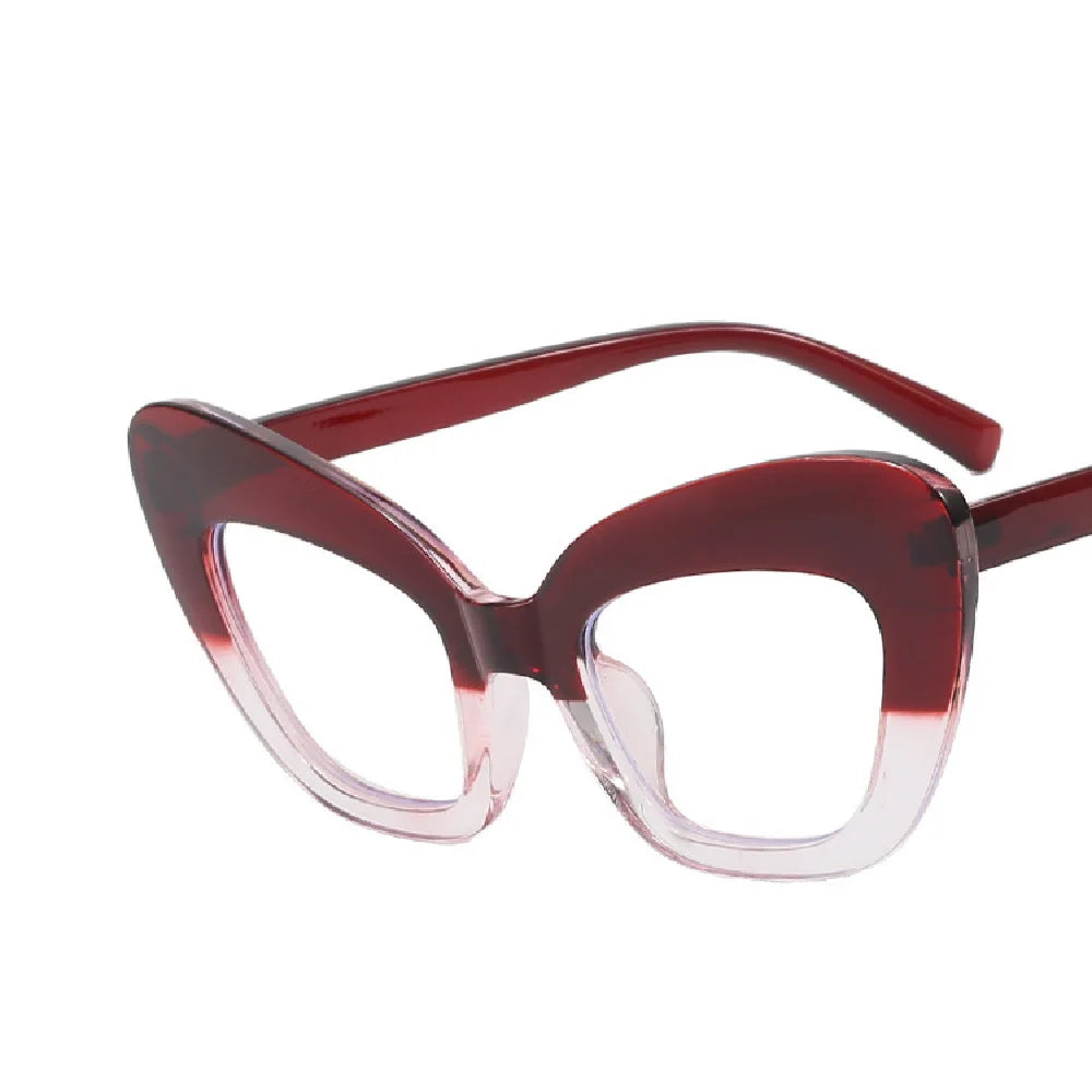 Cat Eye Eyewear Frame – Anti Blue Light – Plastic Oversized Leopard | KIMLUD