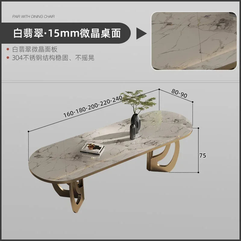 luxury Kitcjen Dining Table Set 6 People Desk legs metal Marble Dining Table Coffee Multifunctional mesa comedor home furniture