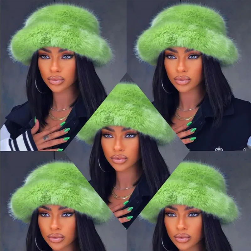 New Fur Hat Women Warm Snow Ski Cap Female Faux Fox Fur Bomber Hat Lady Windproof Winter Hats for Women Russian Warmer Hat - KIMLUD