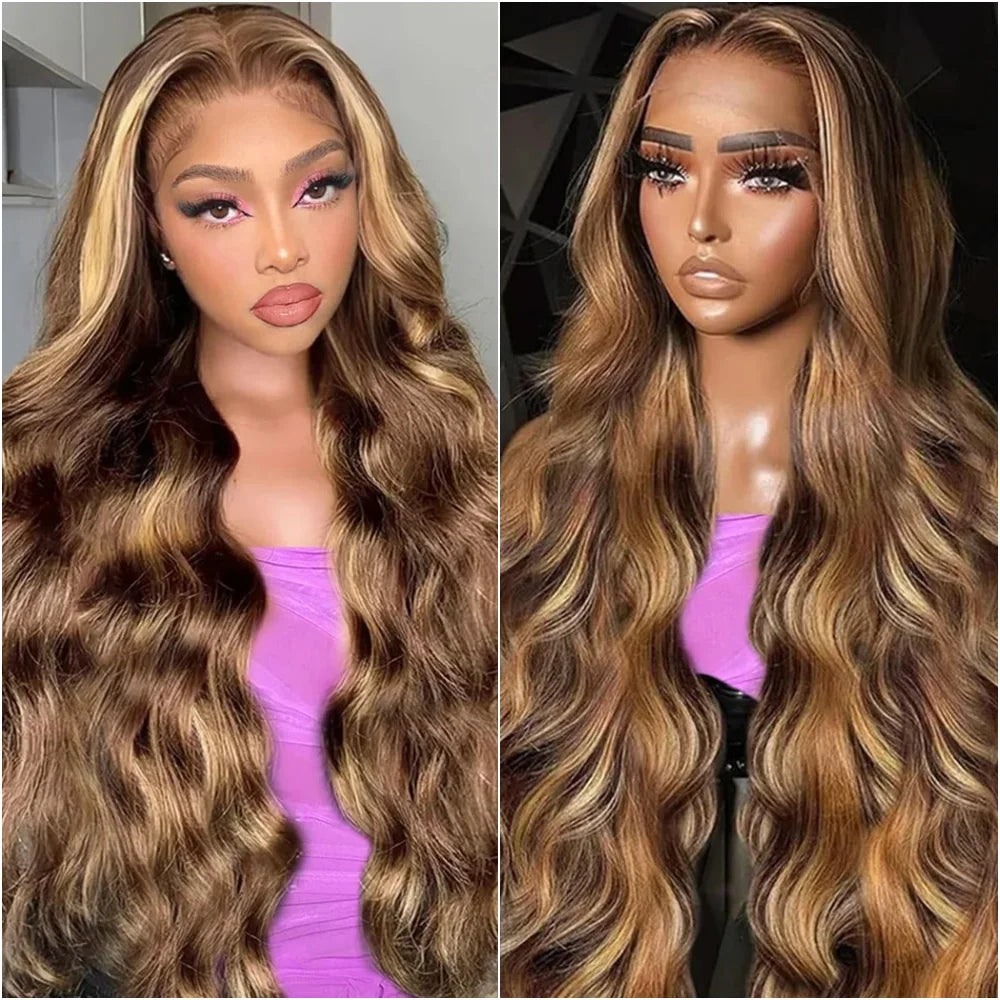 Lace Front Wig – 200 Density – Human Hair – 427 Blonde Brown | KIMLUD