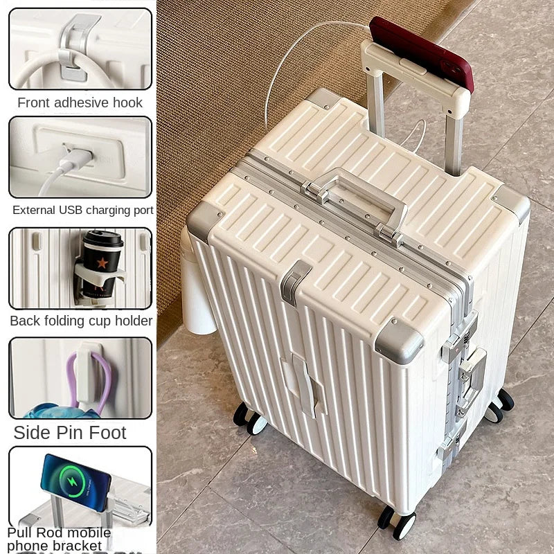 Large Capacity Suitcase 30-inch Sturdy and Durable ABS+PC Rolling Luggage Aluminum Frame Cabin Trolley Case 20 inch Boarding Box