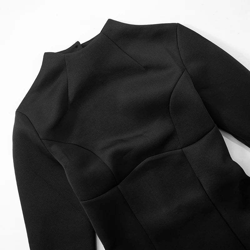 Backless Knit Dress Sculpted Seams — White | KIMLUD