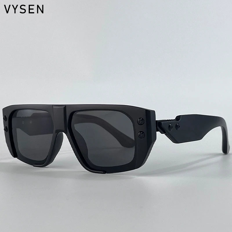 Steampunk Square Sunglasses Polarized — Black | KIMLUD