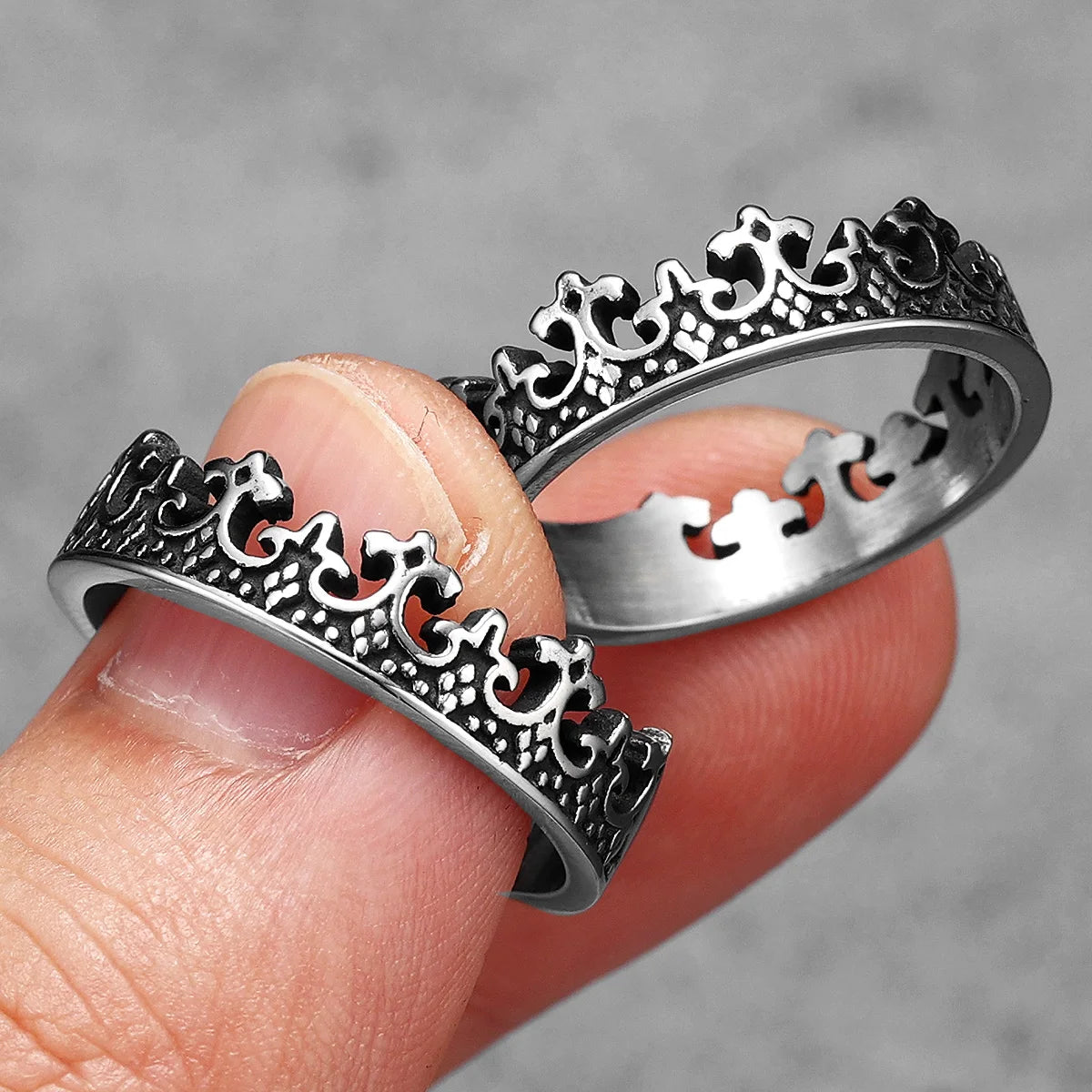 Simple Crown Stainless Steel Men Rings Punk New In For Male Women Fashion Jewelry Creativity Gift Wholesale Dropshiping