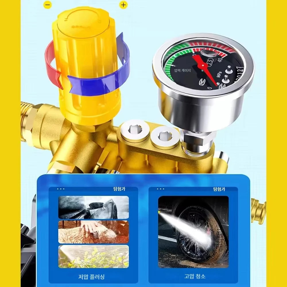 High-Pressure Car Wash Machine 250Bar 220V Foam Cannon With Adjustable Nozzles — Yellow | KIMLUD