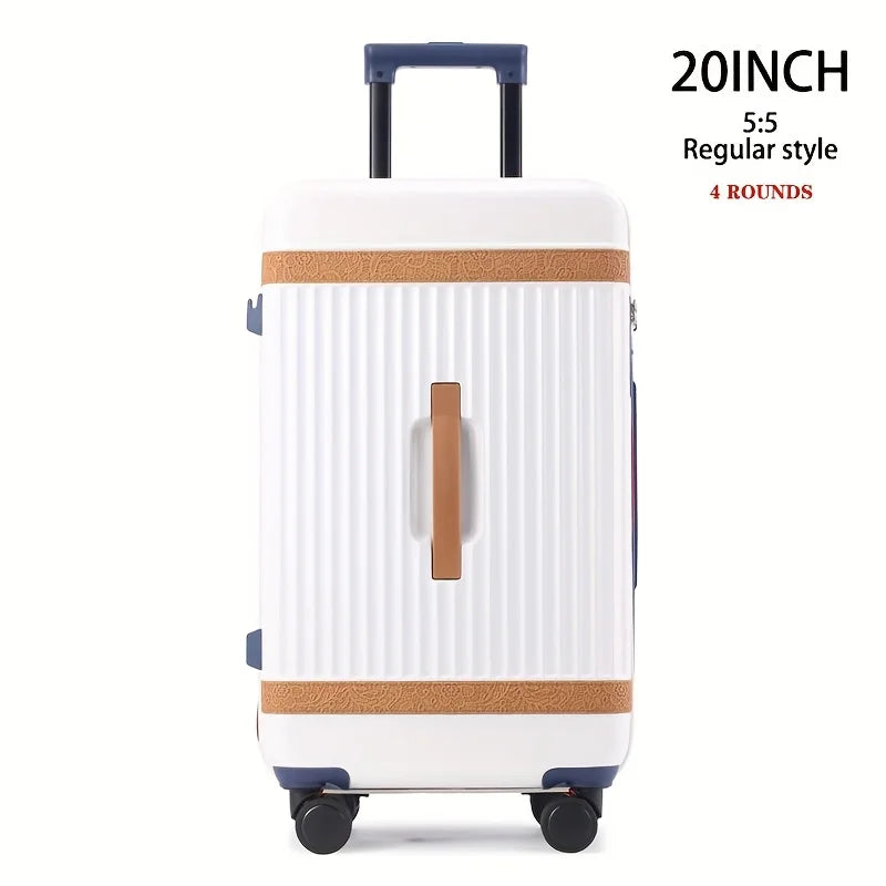 Hardshell ABS+PC Suitcase Large-Capacity With USB Port — White | KIMLUD