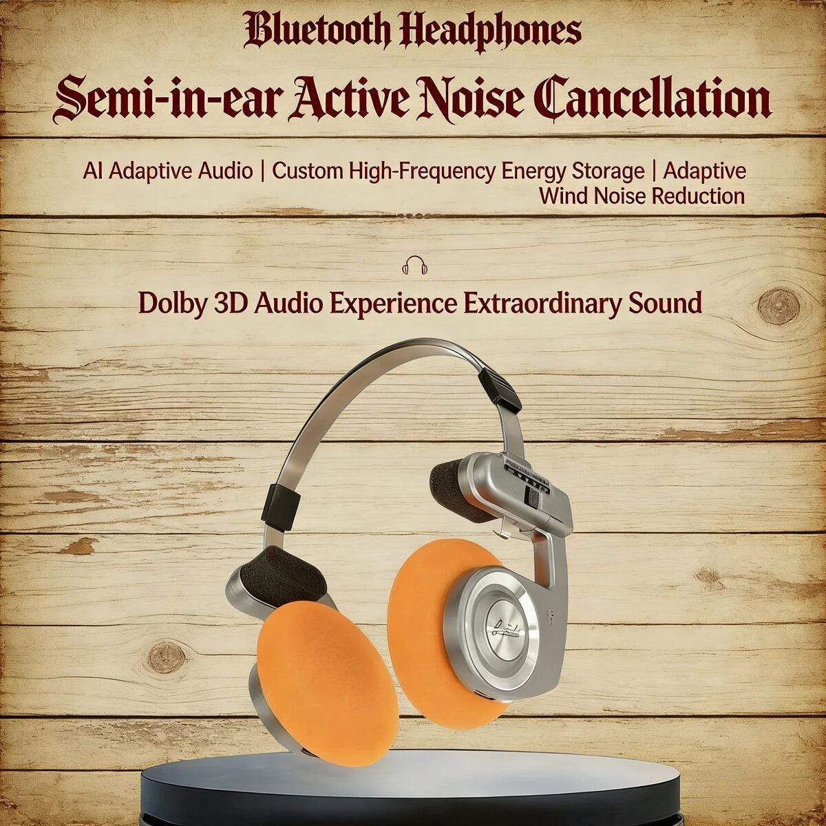 KIMLUD, Foldable Portable Retro Style Wireless Headphones Bluetooth 5.3 HIFI Stereo Noise Reduction Long Battery Life Over-ear Earphones, KIMLUD Womens Clothes