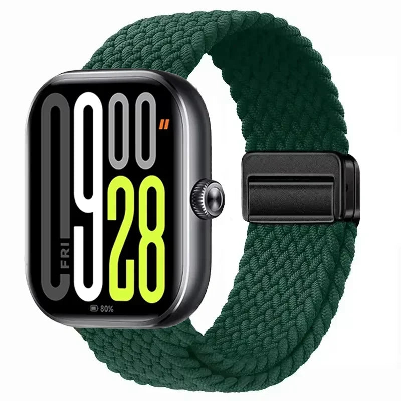 Magnetic Braided Nylon Loop Band for Xiaomi Redmi Watch 6 5 4 Strap Adjustable Sport Replacement Correa Bracelet Mi Band 9 8 Pro