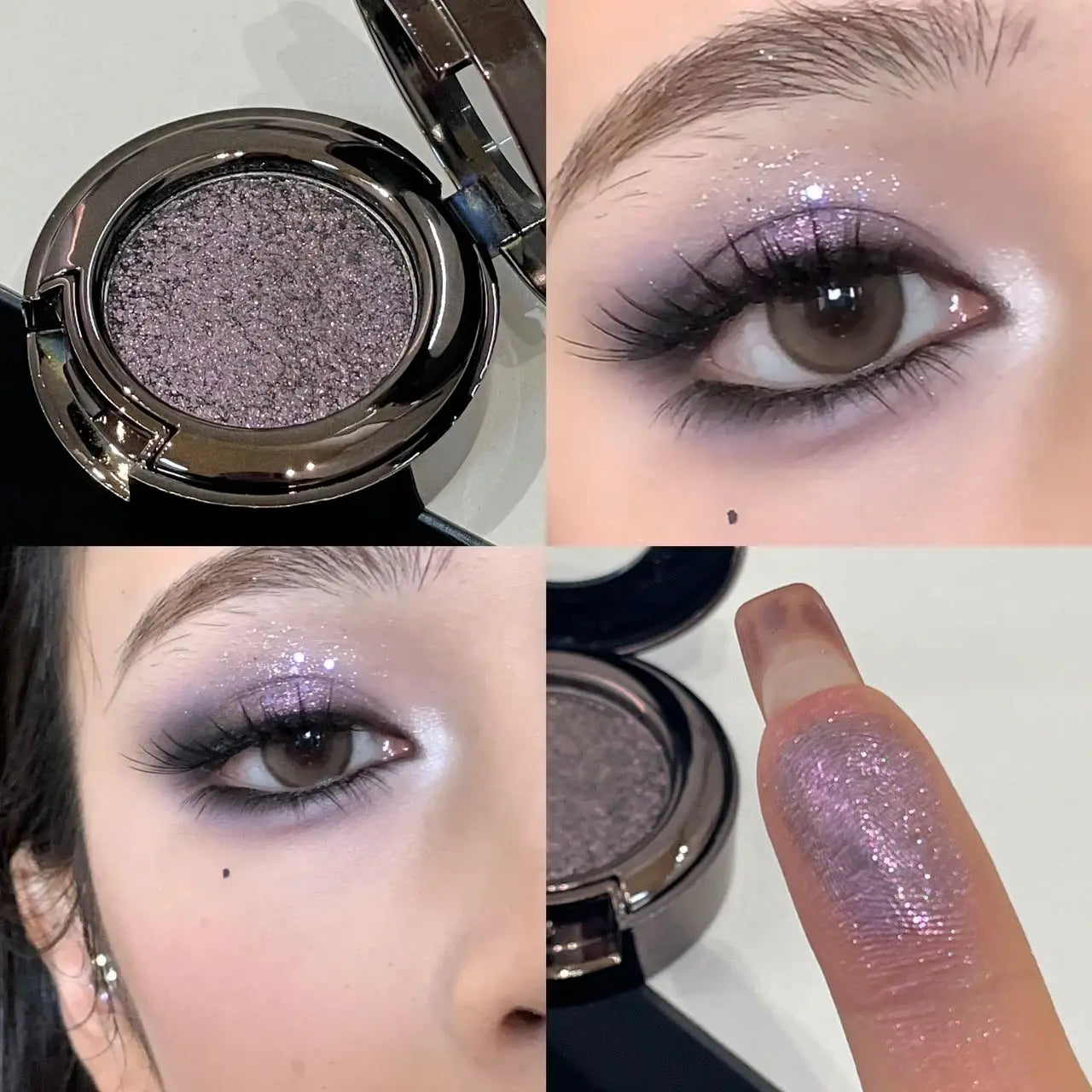 Cream Metallic Eyeshadow Palette Smoked Green With Chameleon Blue Sparkle — Smoked Green | KIMLUD
