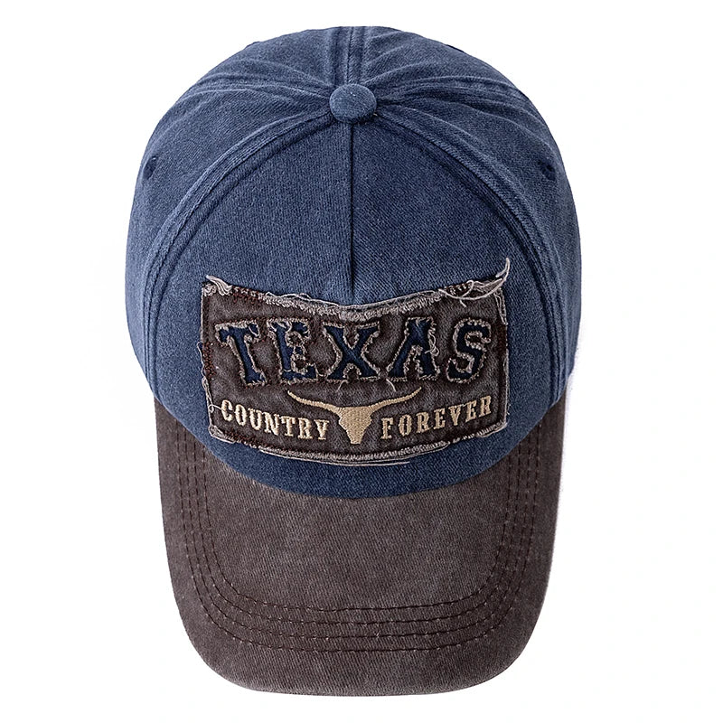 Hot Sale Unisex Washed Cotton Vintage Baseball Cap TEXAS Letter Embroidery Outdoor Sports Dad Hat For Men And Women