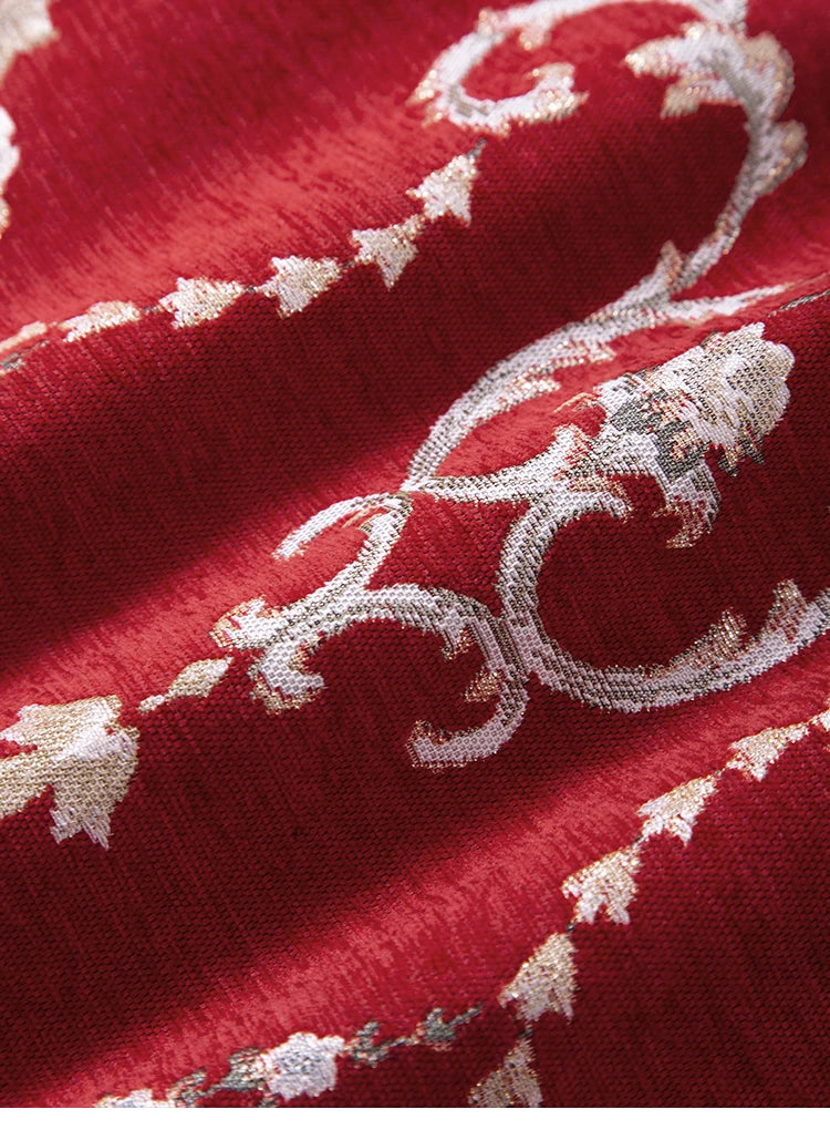 Embroidered Beaded Coat – Floral Longline – Red | KIMLUD