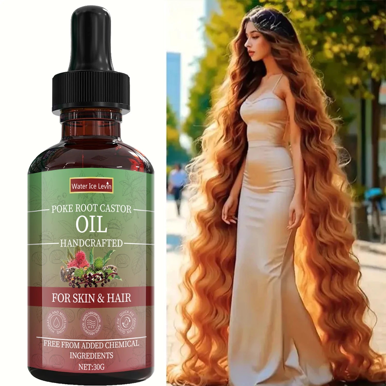 Poke Root Castor Oil Treatment Velvet Moisture For Skin And Hair — Emerald | KIMLUD