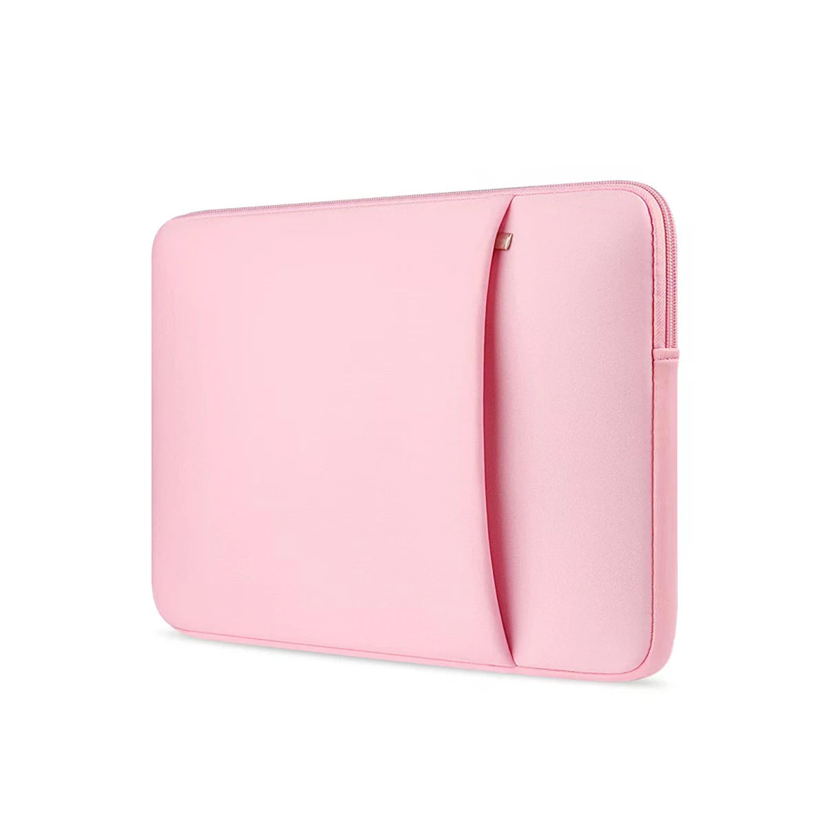 Cotton Laptop Inner Bag Liner Sleeve With Front Pocket For Power — Soft Pink | KIMLUD