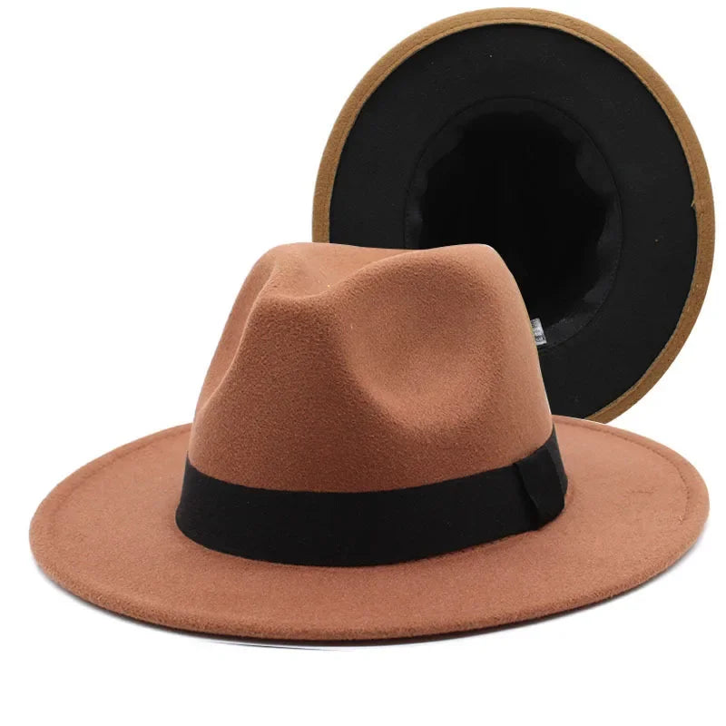 Fedora Hat – Double Sided – Polyester – Black And White | KIMLUD