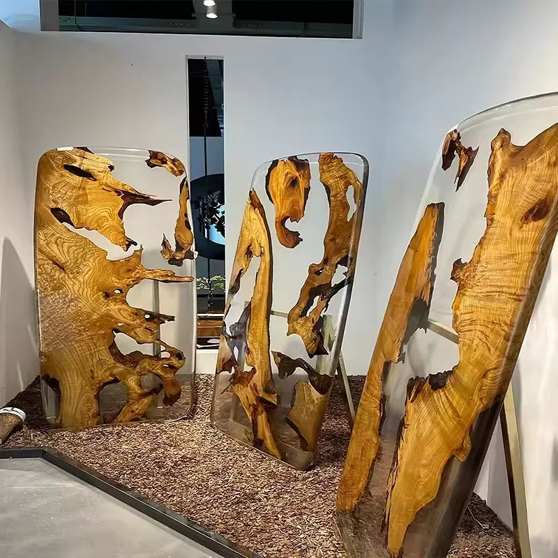 Walnut Solid River Epoxy Dining Table — Walnut | KIMLUD