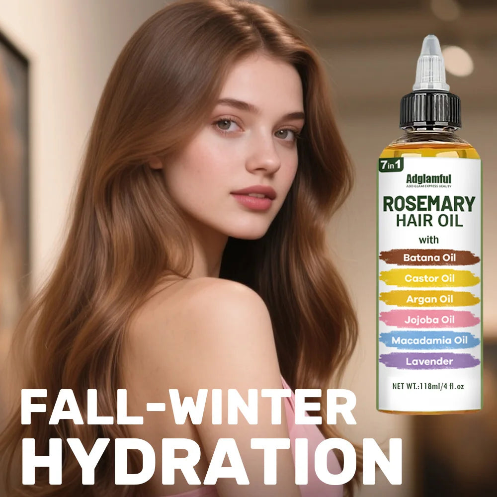 Rosemary-Infused No-Rinse Hair Oil Set With Comb — Amber | KIMLUD