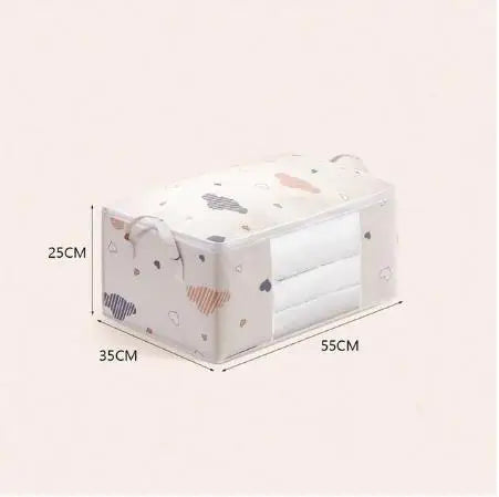 Nonwoven Floral Large Capacity Storage Bag — Ivory | KIMLUD