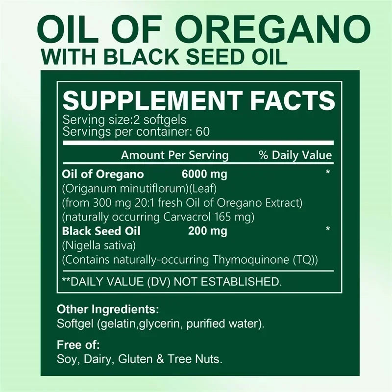 Oregano Oil - Natural Antioxidant, Immune Support, Balance Intestinal Flora, Promote Digestion and Absorption