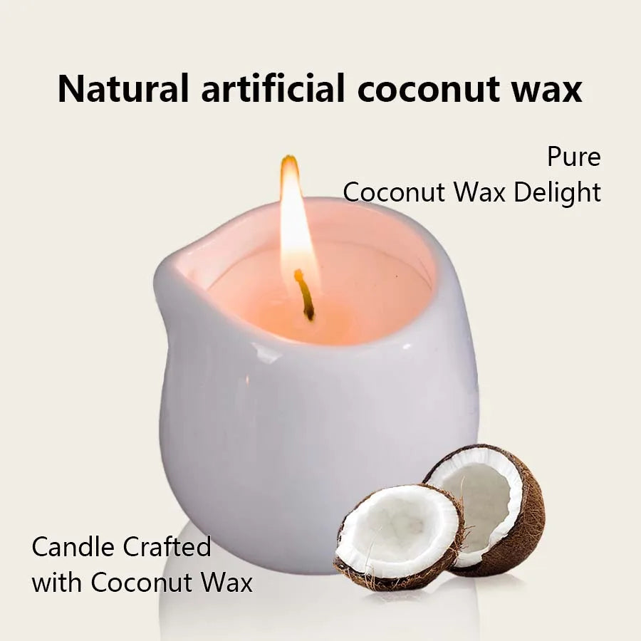 Coconut Wax Massage Candle Amber Vanilla — Amber-Gold | KIMLUD