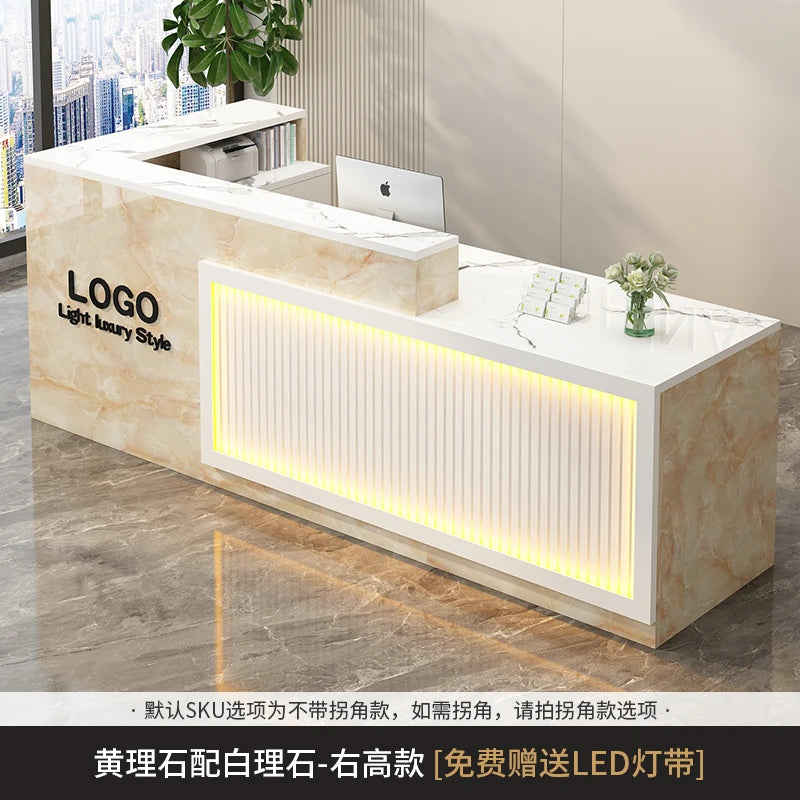 Contemporary Reception Desk Decor Set Customizable — Black | KIMLUD