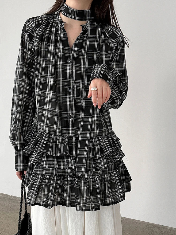Blouse – V-Neck Long Sleeve – Jersey – Black | KIMLUD