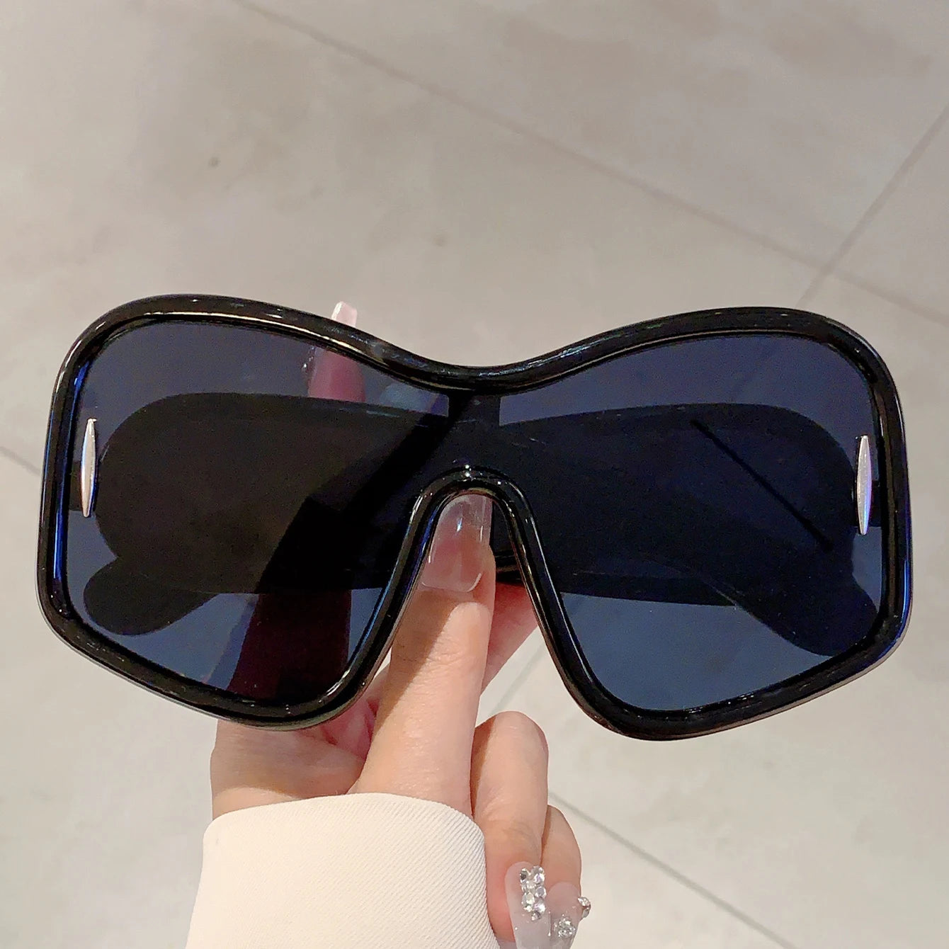 Oversize Square Sunglasses Designer — Green | KIMLUD