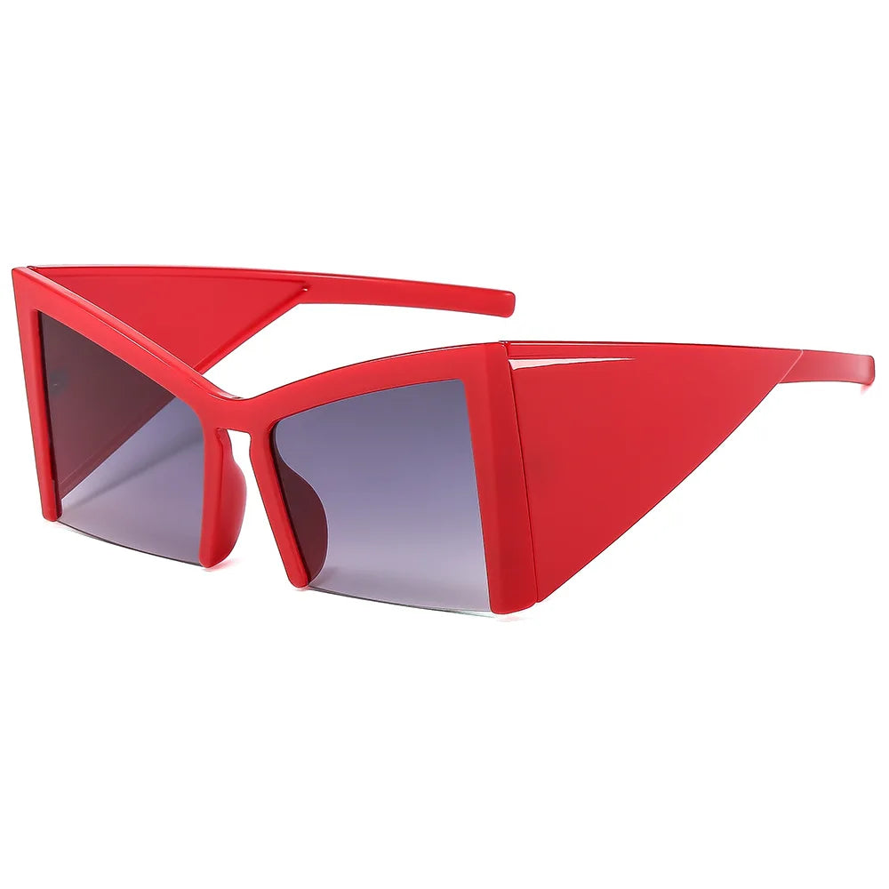 Half-Frame Sunglasses Polycarbonate — Black | KIMLUD