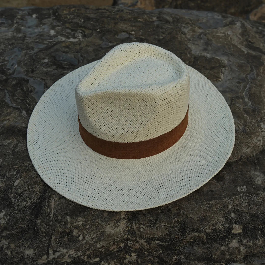 Panama Straw Fedora Hat Ribbon Band — White | KIMLUD