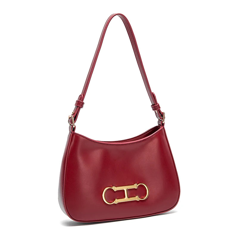 Women's Fashionable Solid Color Letter Design Shoulder Bag Handbag for Casual Use