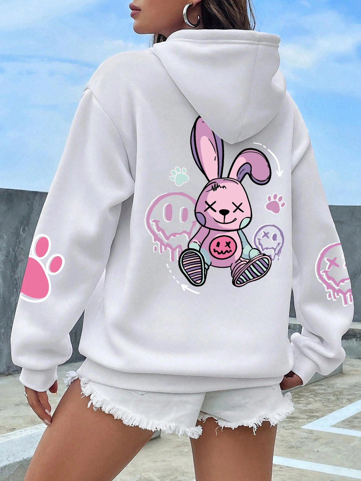 Hoodie – Printed – Fleece – Oversized – Women | KIMLUD