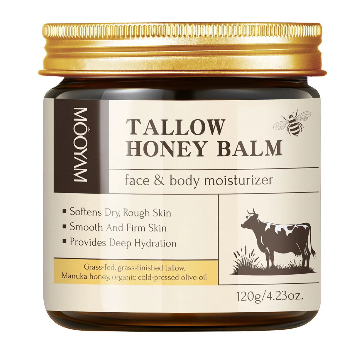 Beef Tallow Cream Hydrating With Honey — Ivory | KIMLUD