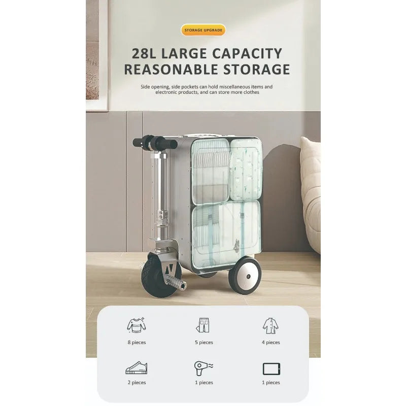 Aluminum Carry-On Luggage Anti-Theft — White | KIMLUD