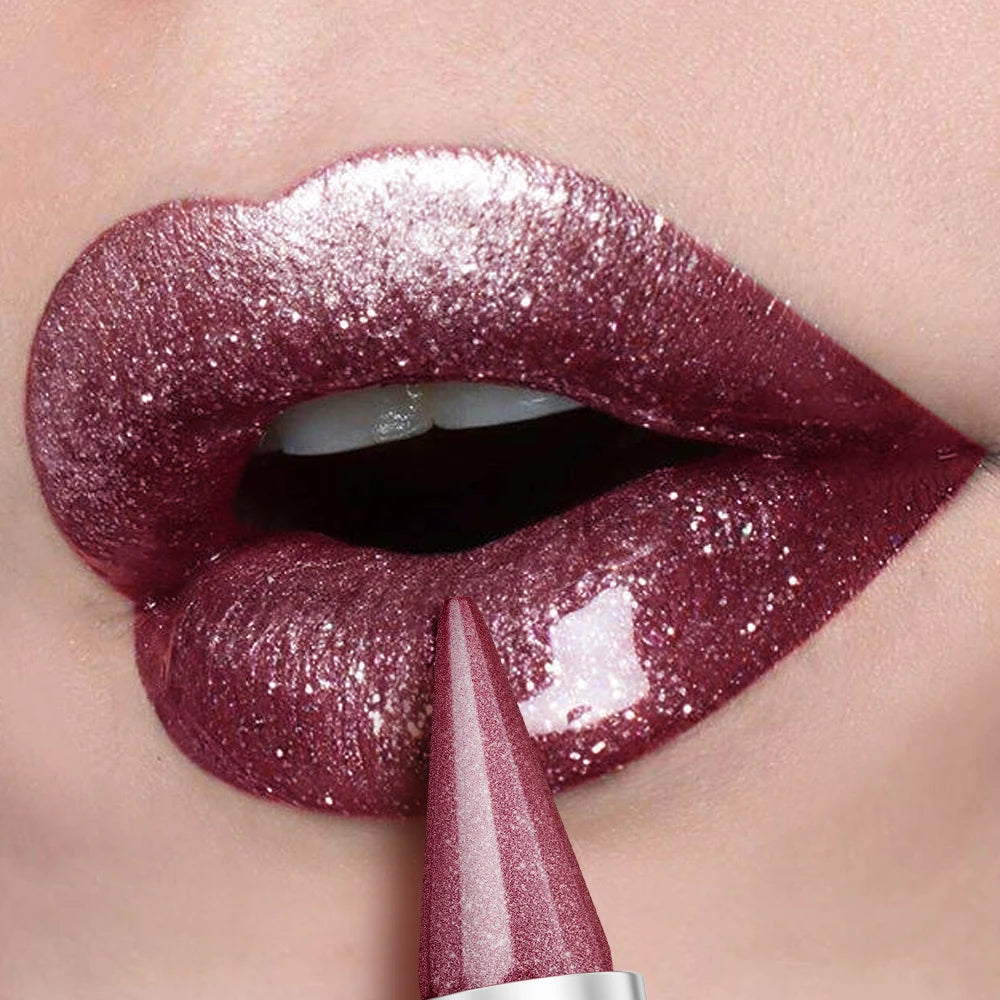 Lipstick - Waterproof Long-Lasting - Metallic Texture - Purple | KIMLUD