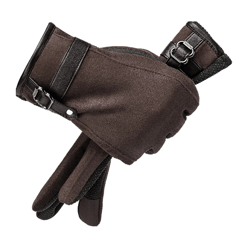 KIMLUD, BISON DENIM Winter Men's Cycling Gloves Outdoor Running Motorcycle Touch Screen Fleece Gloves Non-slip Warm Full Fingers Mittens, KIMLUD Womens Clothes