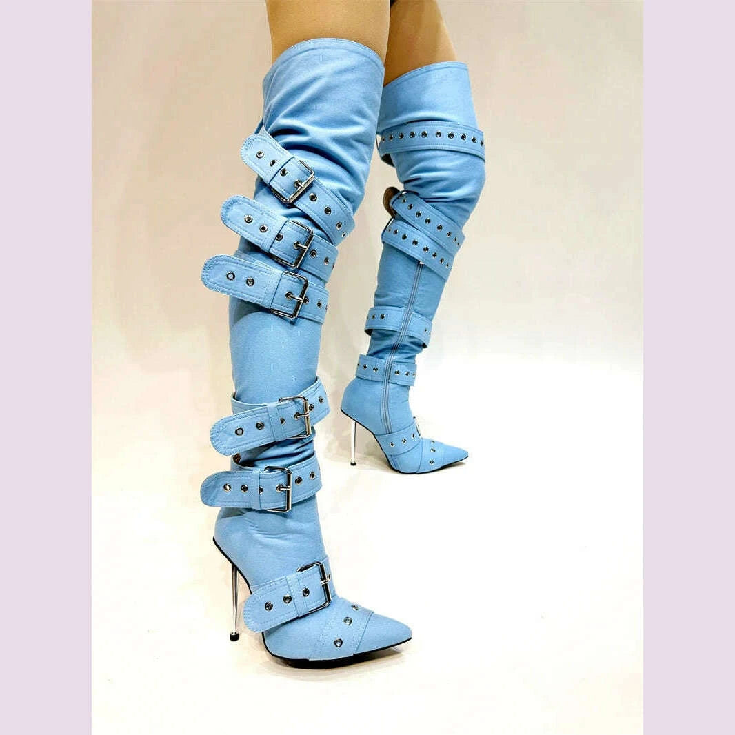 new-womens-denim-metal-rivet-buckle-sandals-womens-sexy-punk-style-pointed-hollow-metal-11cm-high-heel-knee-high-boots-size43kimlud-womens-fashion-34603107