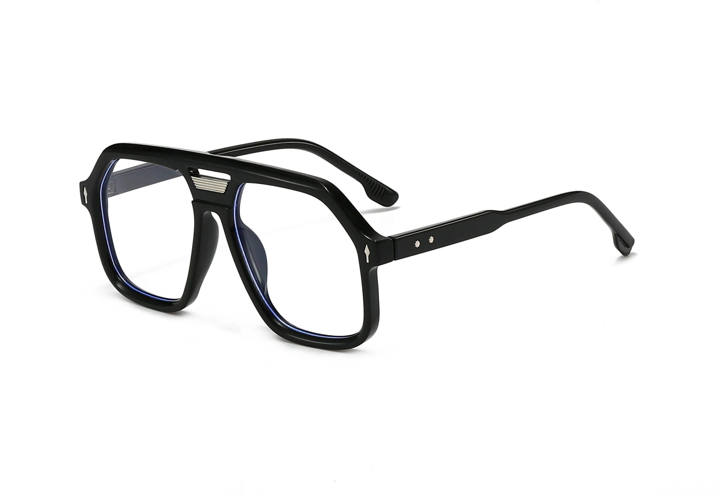 Acetate Sunglasses Oversized Vintage Hip Hop Square — Black | KIMLUD