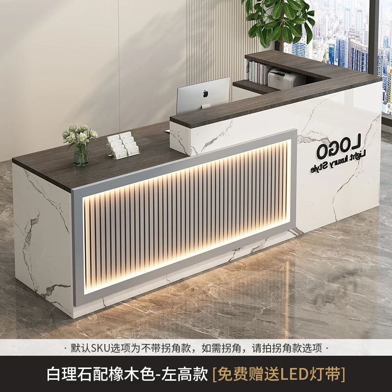 Contemporary Reception Desk Decor Set Customizable — Black | KIMLUD