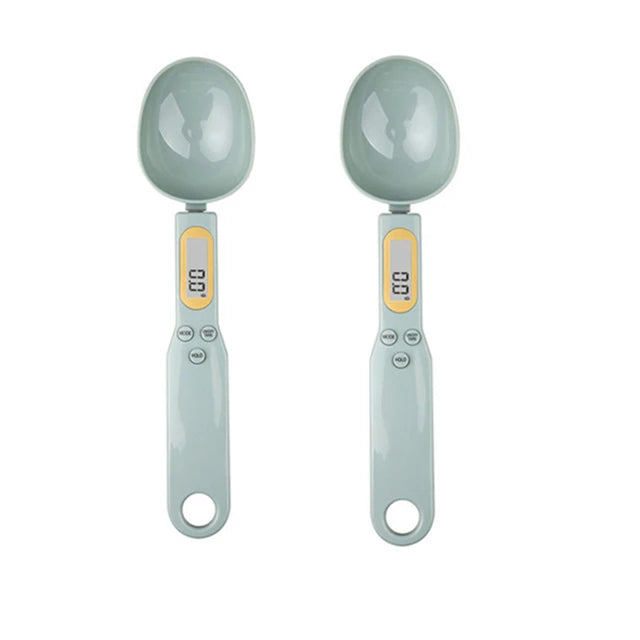 Plastic Digital Kitchen Scale Mini Spoon 0.1–500g Precision LED Display — White | KIMLUD