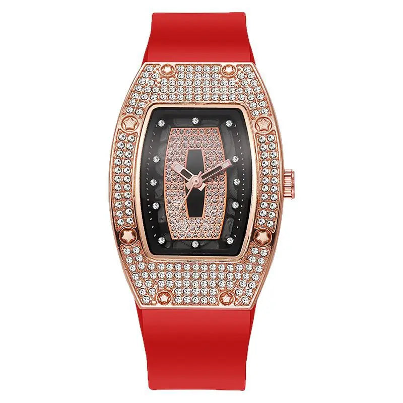 Silicone Tonneau Luxury Watch — Rose Gold | KIMLUD