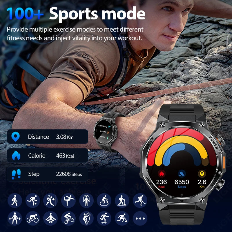 KIMLUD, LIGE New Smart Watch Men 800mAh Ultra Long Battery Life Waterproof Outdoor Sport Watches Bluetooth Call Military Smartwatch 2025, KIMLUD Womens Clothes