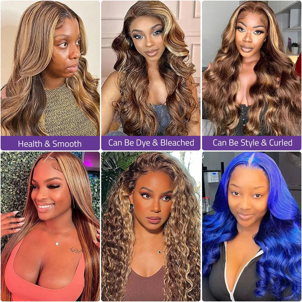 Lace Front Wig – 200 Density – Human Hair – 427 Blonde Brown | KIMLUD