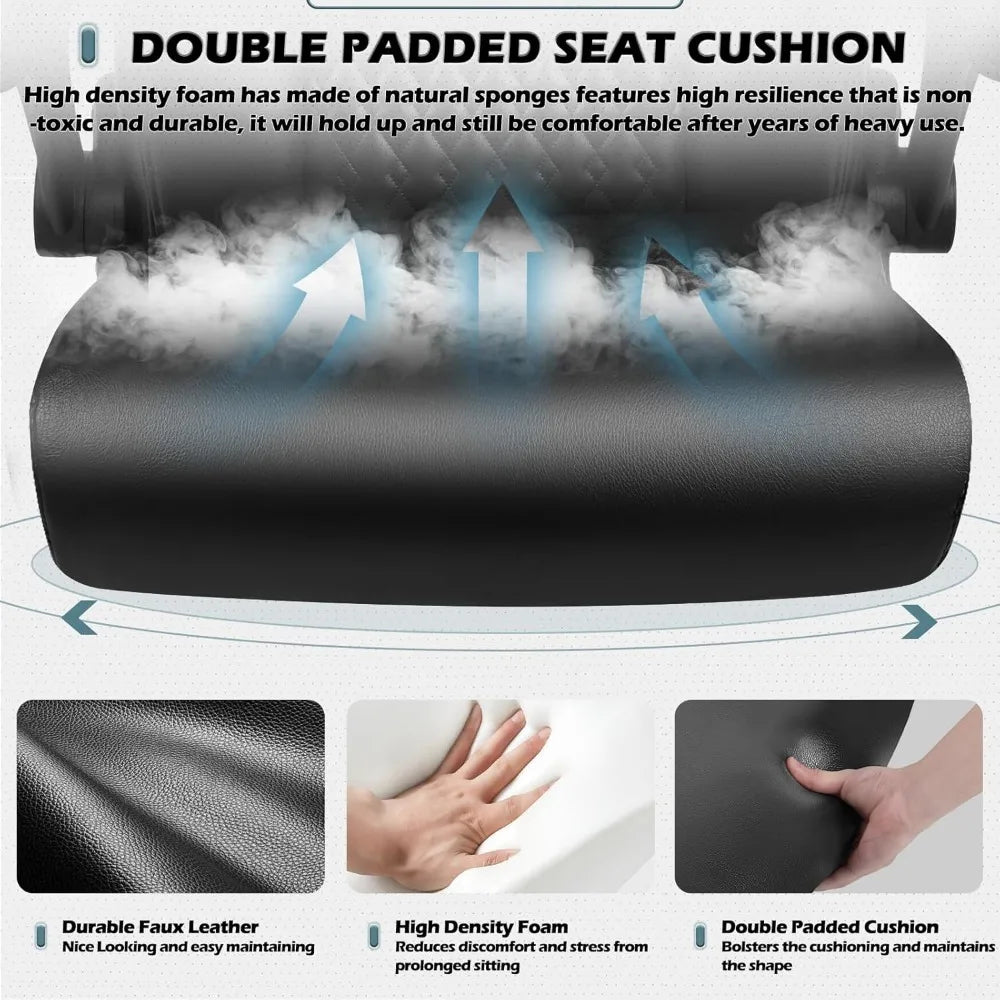 KIMLUD, High Back Executive Office Chair for Adult, Big and Tall Leather Home Desk Chairs with Padded Flip-up Arms, Swivel Rolli, KIMLUD Womens Clothes